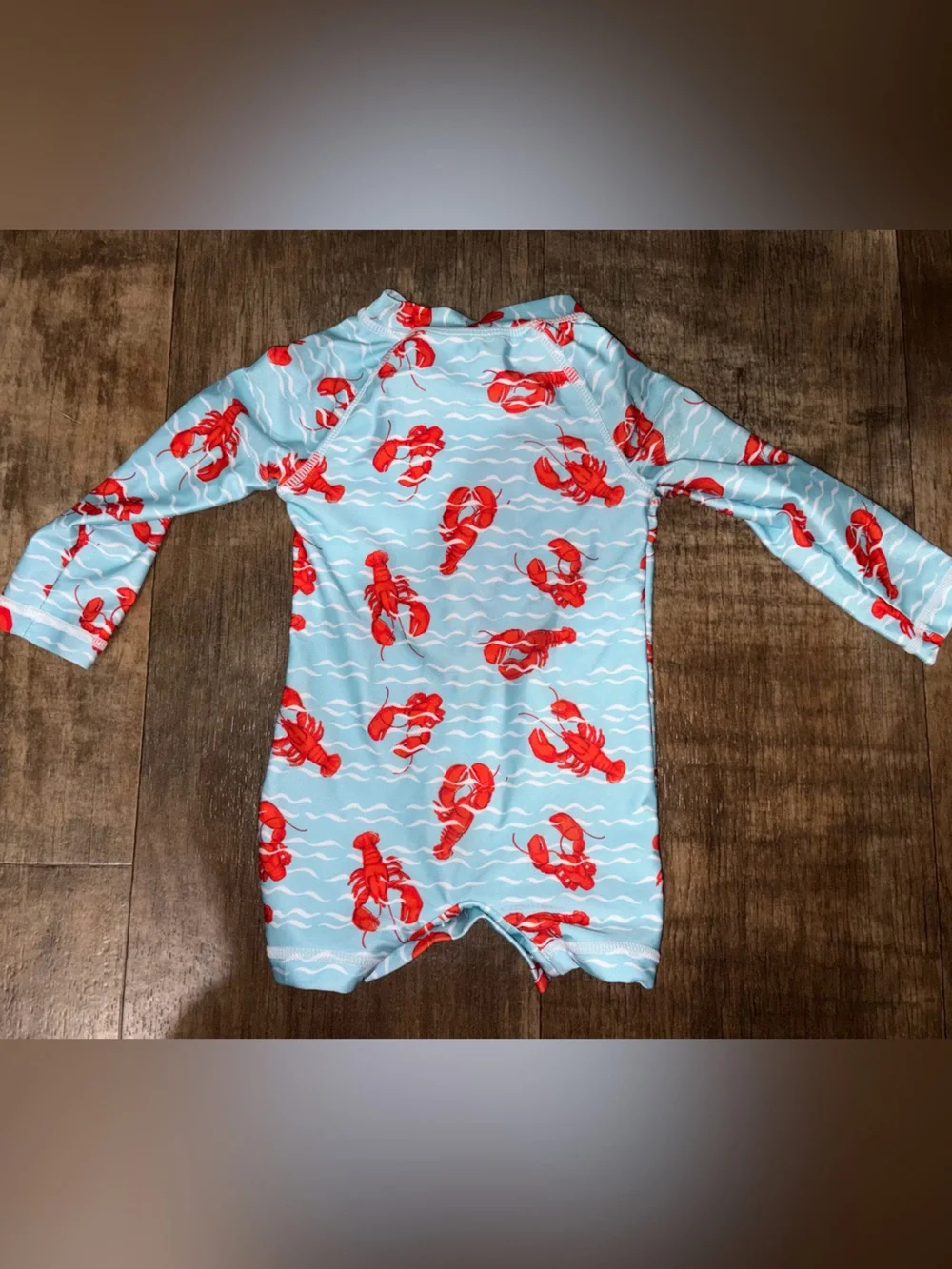 Tommy Bahama Light Blue One-Piece Swimsuit with Red Lobster Print